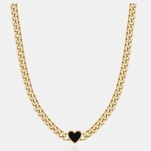 Authentic Bellaucci Black Shell Heart Necklace